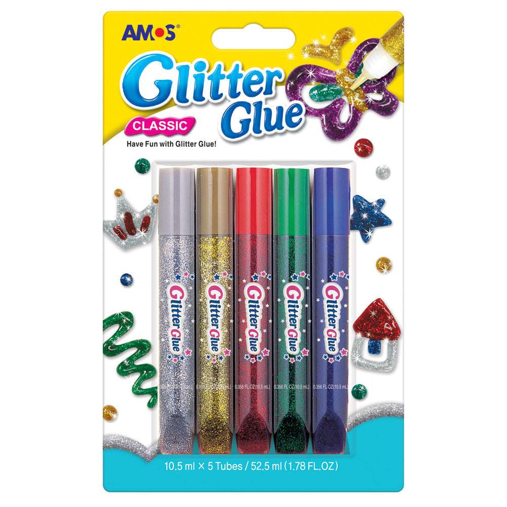 Amos Glitter Glue Classic Set Of 5